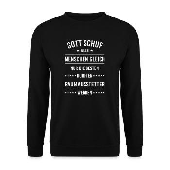 Raumausstatter I Handwerker Gestaltung Motiv für - Unisex Pullover - Schwarz - Vorne - Alina (178cm) & Michal (187cm)