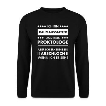 Raumausstatter I Handwerker Gestaltung Motiv für - Unisex Pullover - Schwarz - Vorne - Alina (178cm) & Michal (187cm)