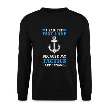 Je navigue sur la Fat Lane parce que mes tactiques sont folles - Sweat-shirt Unisexe - noir - Devant - Alina (178cm) & Michal (187cm)