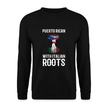 Portoricain avec des racines italiennes Porto Rico Italie - Sweat-shirt Unisexe - noir - Devant - Alina (178cm) & Michal (187cm)