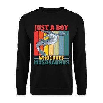 Juste un garçon qui aime Mosasaurus préhistorique - Sweat-shirt Unisexe - noir - Devant - Alina (178cm) & Michal (187cm)