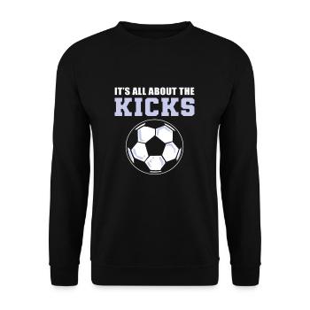 It's All About the Kicks Soccer - Unisex Pullover - Schwarz - Vorne - Alina (178cm) & Michal (187cm)