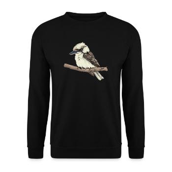 Kookaburra I Eisvogel Naturschutz für Ornithologe - Unisex Pullover - Schwarz - Vorne - Alina (178cm) & Michal (187cm)