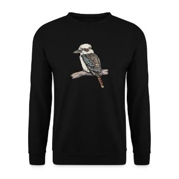 Kookaburra I Eisvogel Naturschutz für Ornithologe - Unisex Pullover - Schwarz - Vorne - Alina (178cm) & Michal (187cm)