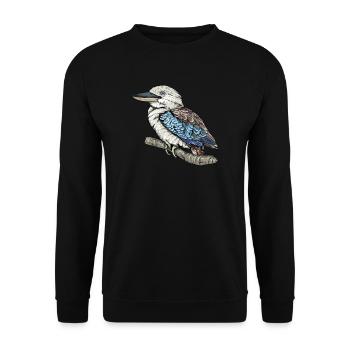 Kookaburra I Eisvogel Naturschutz für Ornithologe - Unisex Pullover - Schwarz - Vorne - Alina (178cm) & Michal (187cm)
