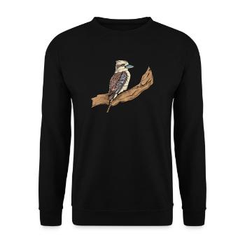 Kookaburra I Eisvogel Naturschutz für Ornithologe - Unisex Pullover - Schwarz - Vorne - Alina (178cm) & Michal (187cm)