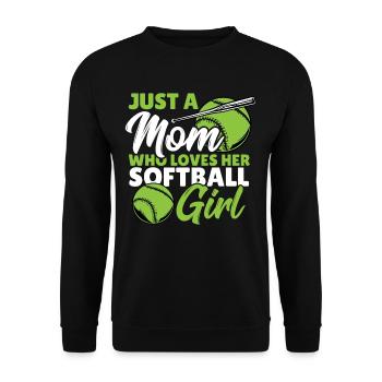 Juste une maman qui aime son softball fille softball - Sweat-shirt Unisexe - noir - Devant - Alina (178cm) & Michal (187cm)
