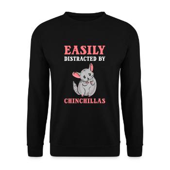 Easily Distracted By Chinchillas Chinchilla Pet - Unisex Sweatshirt - black - Front - Alina (178cm) & Michal (187cm)