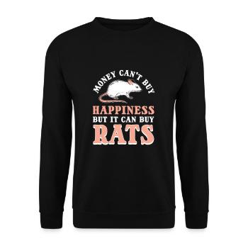L’argent ne peut pas acheter le bonheur, mais il peut acheter des conseils sur les rats - Sweat-shirt Unisexe - noir - Devant - Alina (178cm) & Michal (187cm)