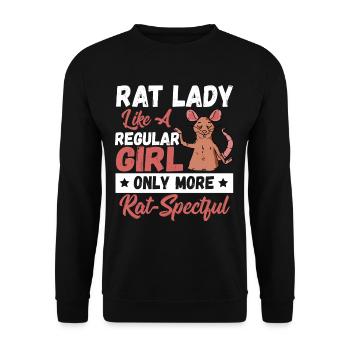 Rat Lady Like a Regular Girl Only More - Unisex Pullover - Schwarz - Vorne - Alina (178cm) & Michal (187cm)