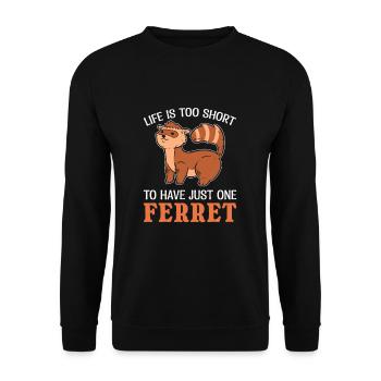 Life Is Too Short To Have Just One Ferret Pet - Unisex Pullover - Schwarz - Vorne - Alina (178cm) & Michal (187cm)