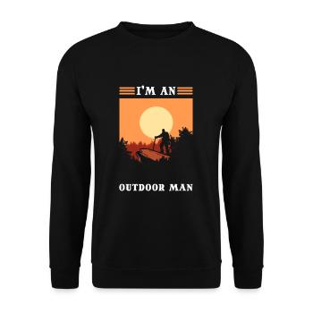 Je suis un homme de plein air randonnée escalade - Sweat-shirt Unisexe - noir - Devant - Alina (178cm) & Michal (187cm)