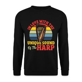 In Love With The Unique Sound Of The Harp Player - Unisex Sweatshirt - black - Front - Alina (178cm) & Michal (187cm)