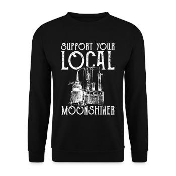 Support Your Local Moonshiner Moonshine Alcohol - Unisex Sweatshirt - black - Front - Alina (178cm) & Michal (187cm)