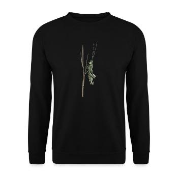 Grashüpfer I Zikade Insekten Motiv für - Unisex Pullover - Schwarz - Vorne - Alina (178cm) & Michal (187cm)