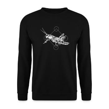 Grashüpfer I Zikade Insekten Motiv für - Unisex Pullover - Schwarz - Vorne - Alina (178cm) & Michal (187cm)