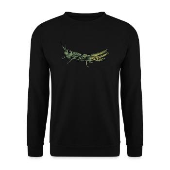 Grashüpfer I Zikade Insekten Motiv für - Unisex Pullover - Schwarz - Vorne - Alina (178cm) & Michal (187cm)