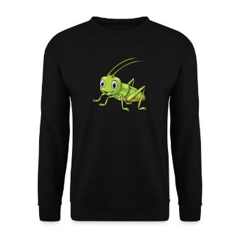 Grashüpfer I Zikade Insekten Motiv für - Unisex Pullover - Schwarz - Vorne - Alina (178cm) & Michal (187cm)