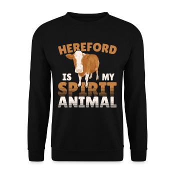 Hereford Is My Spirit Animal Hereford Cattle Cow - Unisex Pullover - Schwarz - Vorne - Alina (178cm) & Michal (187cm)