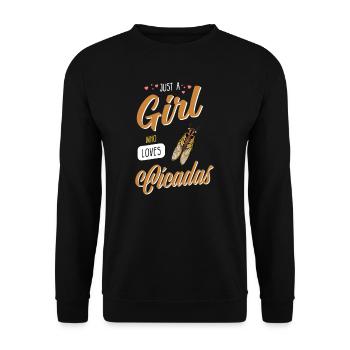 Zikade I Insektenforscher Insekten Motiv - Unisex Pullover - Schwarz - Vorne - Alina (178cm) & Michal (187cm)
