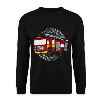 Camion de pompiers Camion de pompiers Cadeau Brigade de pompiers - Sweat-shirt Unisexe - noir - Devant - Alina (178cm) & Michal (187cm)