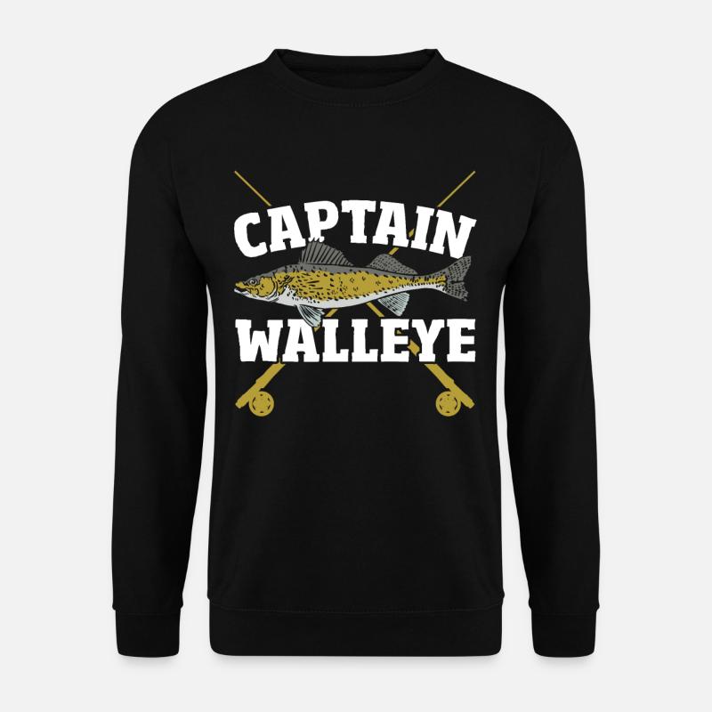 Captain Walleye Fishing Fish Hunting - Unisex Sweatshirt - black