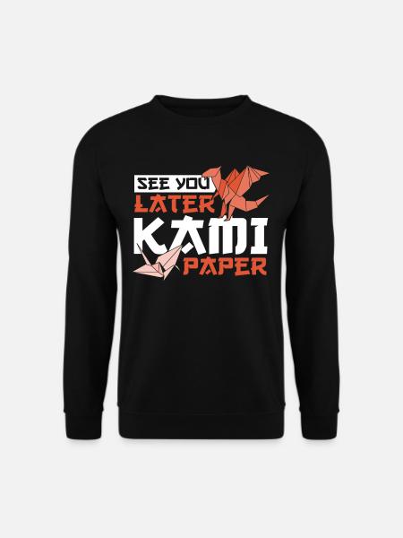 See You Later Kami Paper Origami Paper Folding - Unisex Pullover - Schwarz