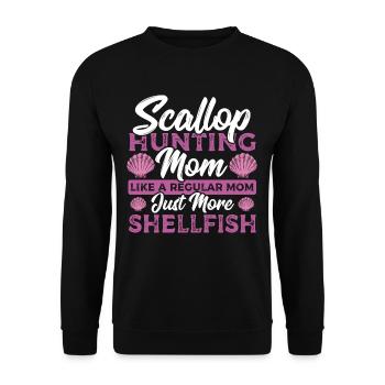 Scallop Hunting Mom Like A Regular Mom Just More - Unisex Sweatshirt - black - Front - Alina (178cm) & Michal (187cm)