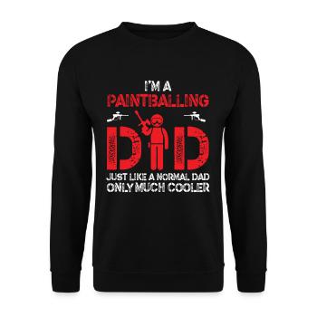 Paintballing Dad Paintball Player Paintballer - Unisex Sweatshirt - black - Front - Alina (178cm) & Michal (187cm)