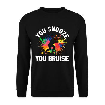 You Snooze You Bruise Airsoft Paintball - Unisex Sweatshirt - black - Front - Alina (178cm) & Michal (187cm)