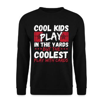 The Coolest Play With Cards Trading Card Game - Unisex Sweatshirt - black - Front - Alina (178cm) & Michal (187cm)