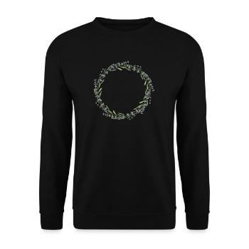 Lavendel I Team Braut Blumenkranz Hochzeit Boho - Unisex Pullover - Schwarz - Vorne - Alina (178cm) & Michal (187cm)