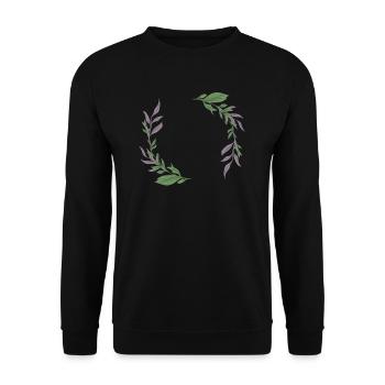 Lavendel I Team Braut Blumenkranz Hochzeit Boho - Unisex Pullover - Schwarz - Vorne - Alina (178cm) & Michal (187cm)