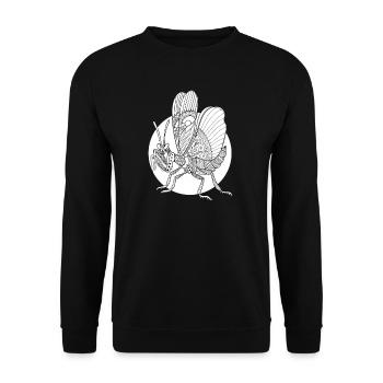 Gottesanbeterin I Fangschrecke Mantis Insekt Motiv - Unisex Pullover - Schwarz - Vorne - Alina (178cm) & Michal (187cm)