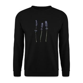 Lavendel I Team Braut Blumenkranz Hochzeit Boho - Unisex Pullover - Schwarz - Vorne - Alina (178cm) & Michal (187cm)