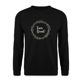 Lavendel I Team Braut Blumenkranz Hochzeit Boho - Unisex Pullover - Schwarz - Vorne - Alina (178cm) & Michal (187cm)