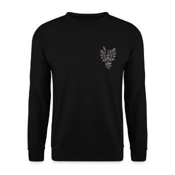 Lavendel I Team Braut Blumenkranz Hochzeit Boho - Unisex Pullover - Schwarz - Vorne - Alina (178cm) & Michal (187cm)