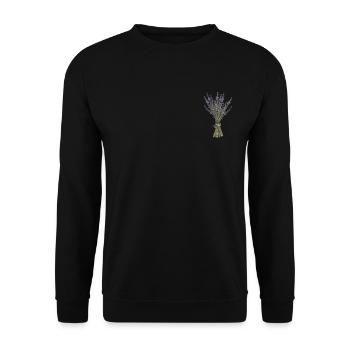 Lavendel I Team Braut Blumenkranz Hochzeit Boho - Unisex Pullover - Schwarz - Vorne - Alina (178cm) & Michal (187cm)