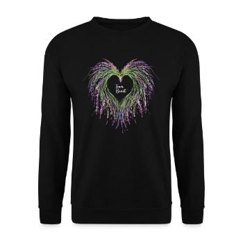 Lavendel I Team Braut Blumenkranz Hochzeit Boho - Unisex Pullover - Schwarz - Vorne - Alina (178cm) & Michal (187cm)