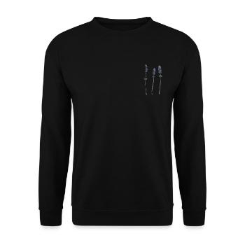 Lavendel I Team Braut Blumenkranz Hochzeit Boho - Unisex Pullover - Schwarz - Vorne - Alina (178cm) & Michal (187cm)