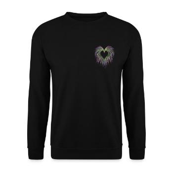 Lavendel I Team Braut Blumenkranz Hochzeit Boho - Unisex Pullover - Schwarz - Vorne - Alina (178cm) & Michal (187cm)