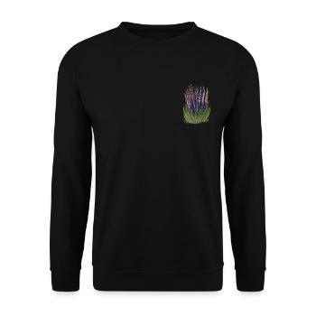 Lavendel I Team Braut Blumenkranz Hochzeit Boho - Unisex Pullover - Schwarz - Vorne - Alina (178cm) & Michal (187cm)