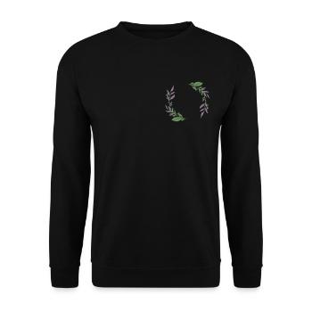 Lavendel I Team Braut Blumenkranz Hochzeit Boho - Unisex Pullover - Schwarz - Vorne - Alina (178cm) & Michal (187cm)