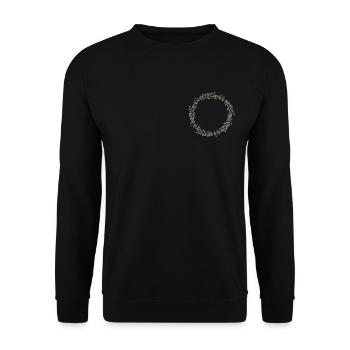 Lavendel I Team Braut Blumenkranz Hochzeit Boho - Unisex Pullover - Schwarz - Vorne - Alina (178cm) & Michal (187cm)