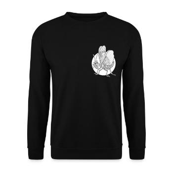Gottesanbeterin I Fangschrecke Mantis Insekt Motiv - Unisex Pullover - Schwarz - Vorne - Alina (178cm) & Michal (187cm)