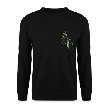 Gottesanbeterin I Fangschrecke Mantis Insekt Motiv - Unisex Pullover - Schwarz - Vorne - Alina (178cm) & Michal (187cm)