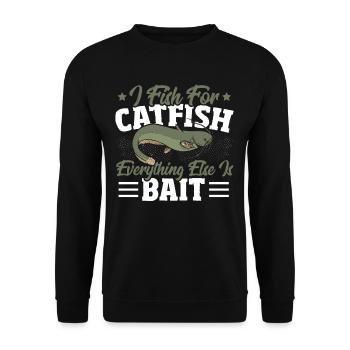 Je pêche le poisson-chat Tout le reste est un appât - Sweat-shirt Unisexe - noir - Devant - Alina (178cm) & Michal (187cm)