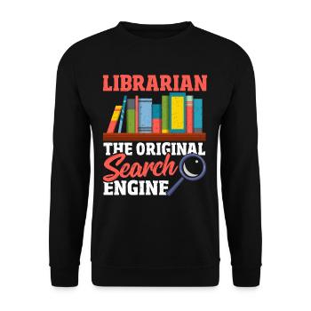 Librarian The Original Search Engine Book Lover - Unisex Sweatshirt - black - Front - Alina (178cm) & Michal (187cm)