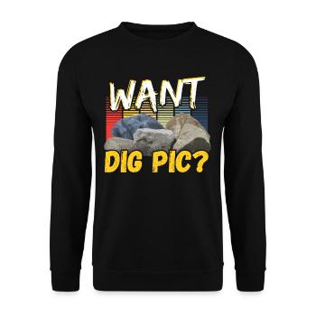 Want Dig Pic? Mineral Collecting Ores Collector - Unisex Sweatshirt - black - Front - Alina (178cm) & Michal (187cm)