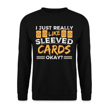 I Just Really Like Sleeved Cards Okay? Trading - Unisex Sweatshirt - black - Front - Alina (178cm) & Michal (187cm)